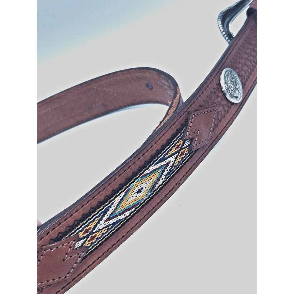 Wrangler Western Top Grain Leather Belt Handcrafted Sonora Old Mexico Mens 36/90